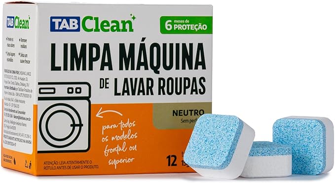TabClean Limpa Máquina de Lavar em Tabletes - 12 Ciclos de Limpeza